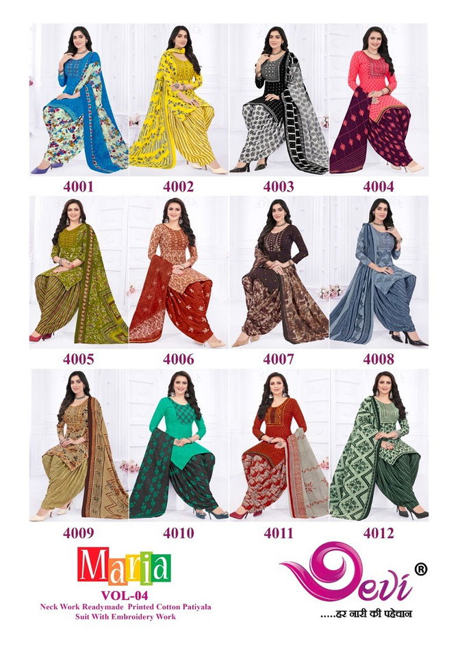 Maria Vol 4 By Devi Neck Work Cotton Patiyala Readymade Dress Orders In India